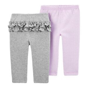 1C. Carter's Child of Mine Baby Girl Pants, 2 Pack Newborn